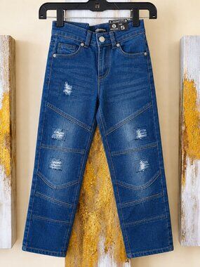 Enyce Boy's Blue Slim Fit Distressed Denim Jeans SZ 5